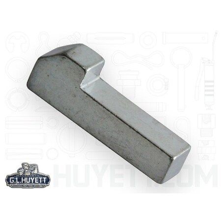 Huyett Tapered Gib Head Machine Key, Tapered Gib End, Carbon Steel, Zinc Clear Trivalent, 1 in L GIB-0312-1000ZC